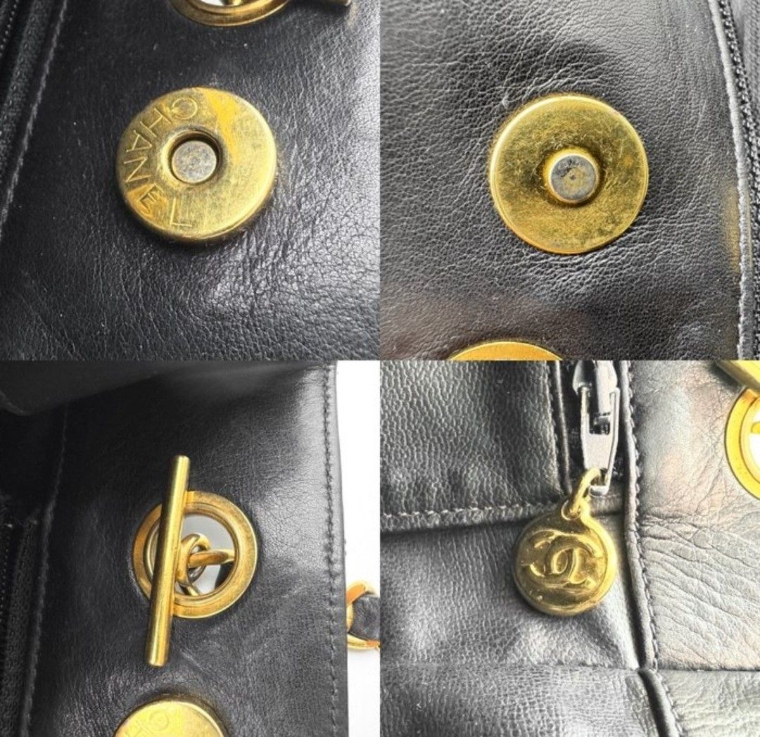 Chanel Black lambskin leather Matelassé Chain Tote Bag