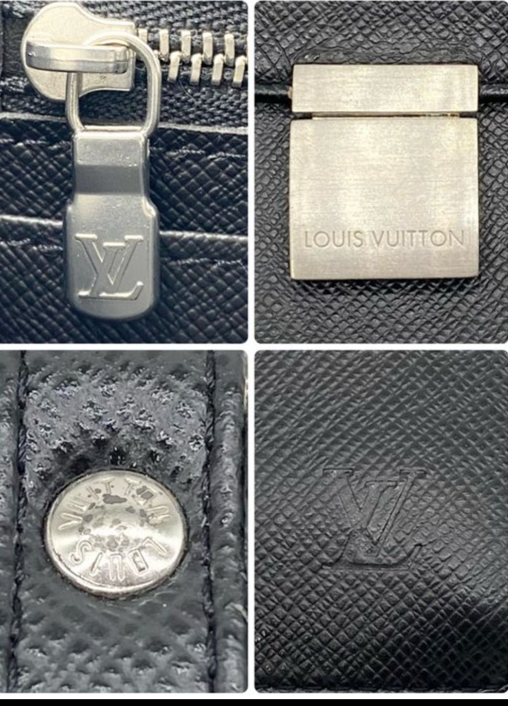 Louis Vuitton Black Taiga Selenga Clutch Bag 