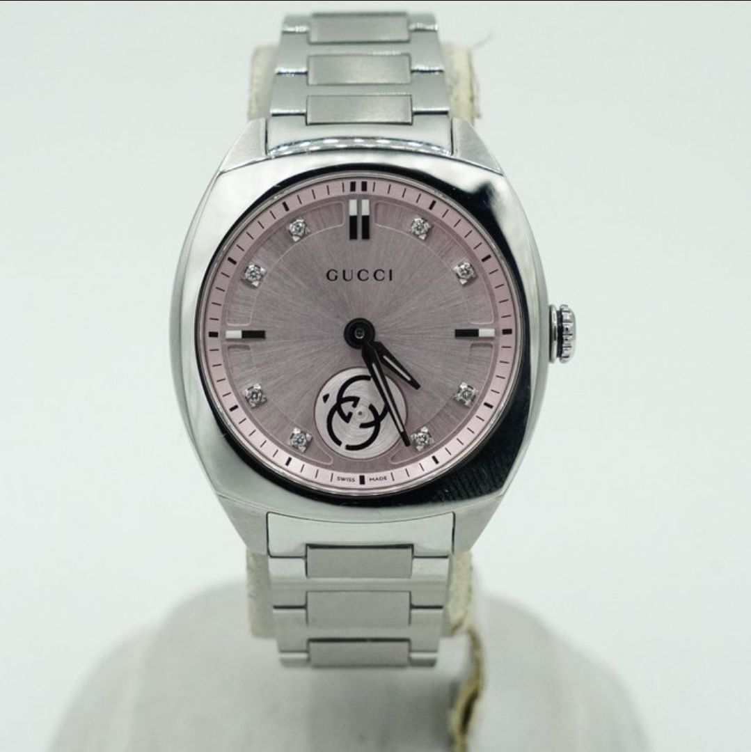 Gucci – Interlocking YA142511 – Ladies Luxury Watch – Pink Dial with Diamonds