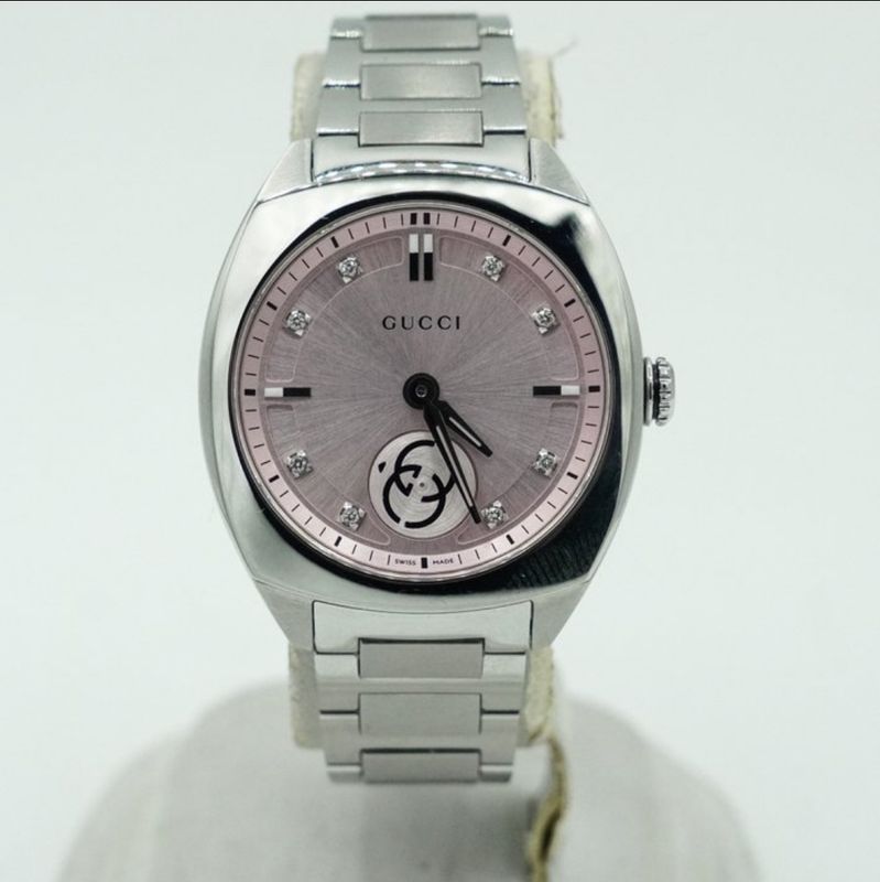 Gucci Pink Interlocking wristwatch YA142511  – Pink Dial with Diamonds