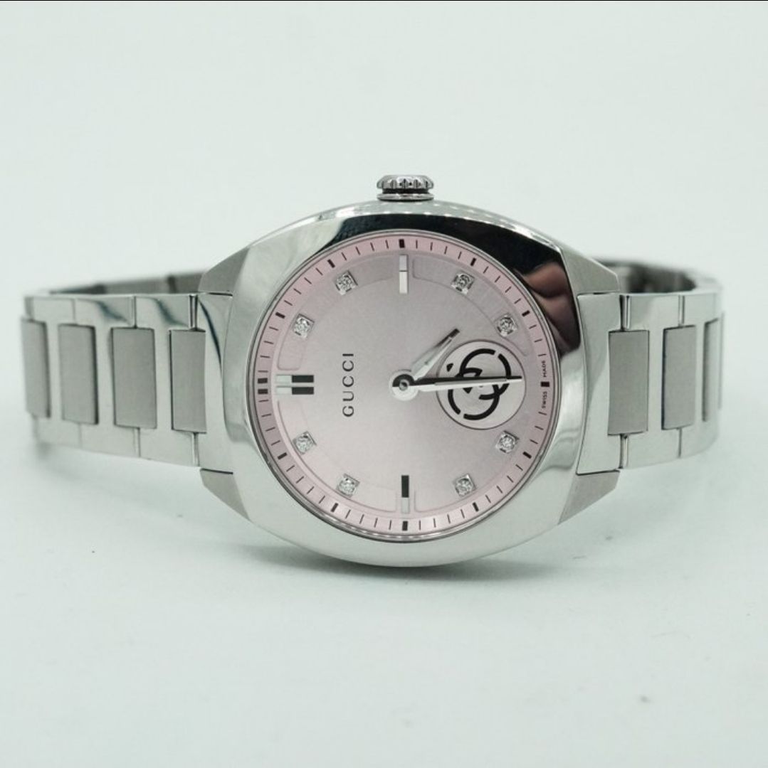 Gucci Pink Interlocking wristwatch YA142511  – Pink Dial with Diamonds