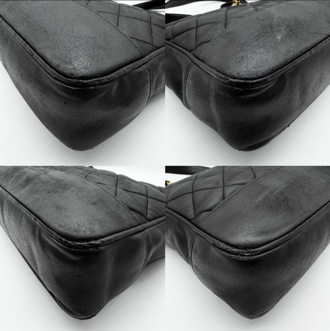 Chanel Black lambskin leather Matelassé Chain Tote Bag