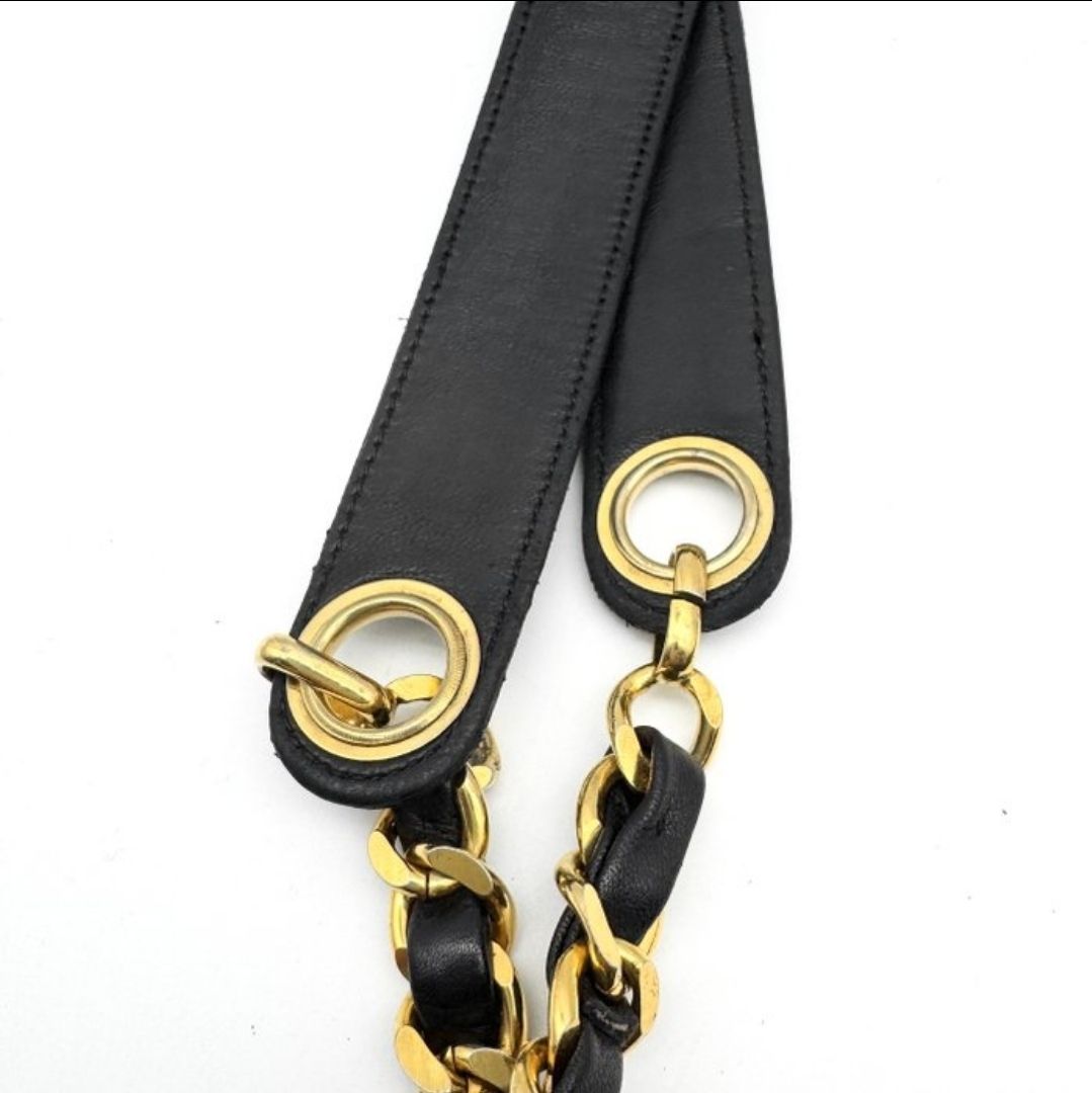 Chanel Black lambskin leather Matelassé Chain Tote Bag