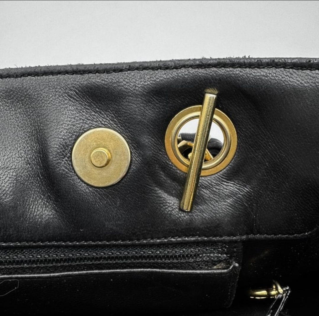 Chanel Black lambskin leather Matelassé Chain Tote Bag