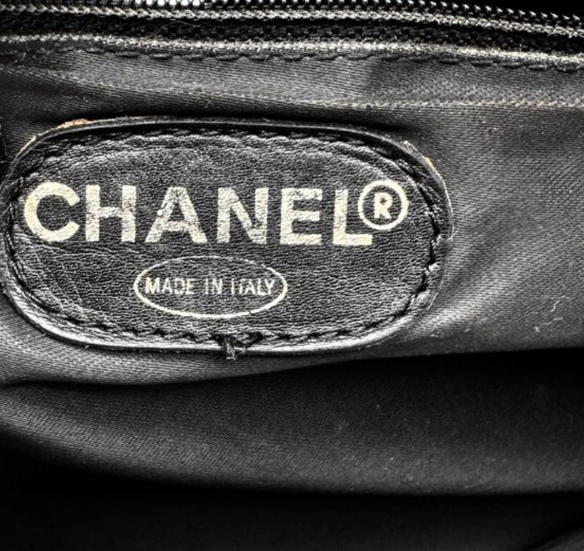 Chanel Black  Caviar Leather Logo Tote Bag