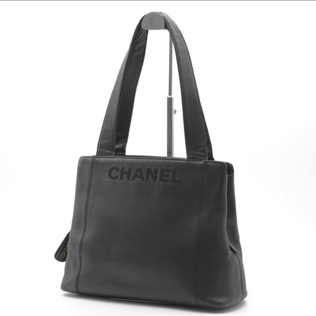 Chanel Logo Caviar Leather Tote 