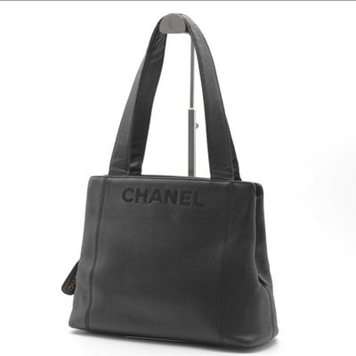 Chanel Logo Caviar Leather Tote 