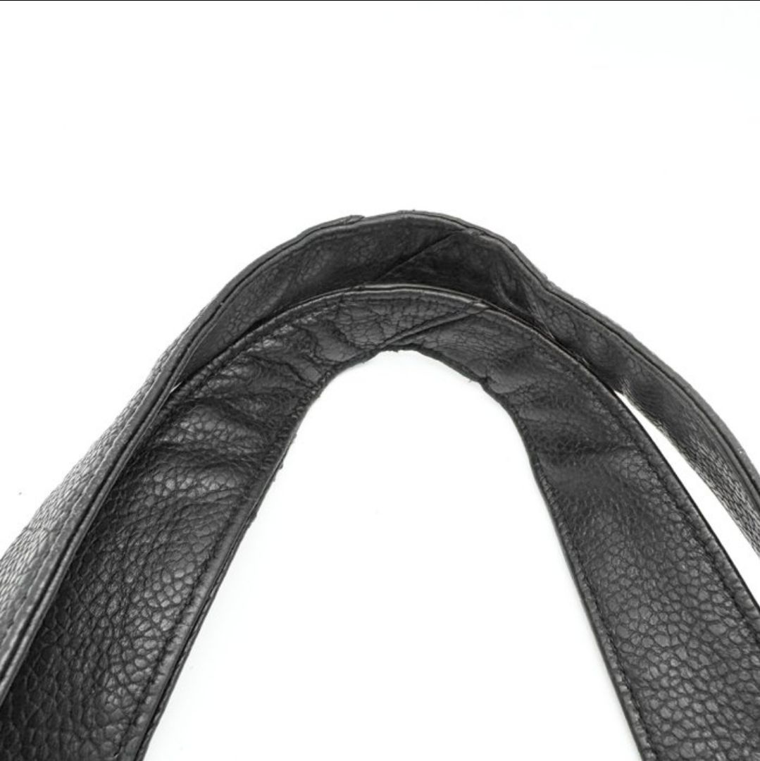 Chanel Black  Caviar Leather Logo Tote Bag