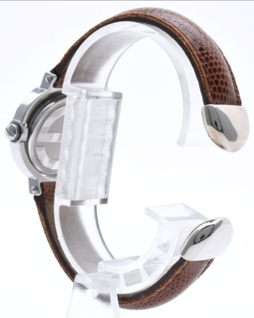 Gucci Brown leather StrapWatch flip Face 6600L