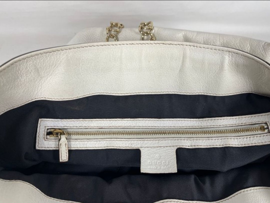 Gucci  white leather tote bag