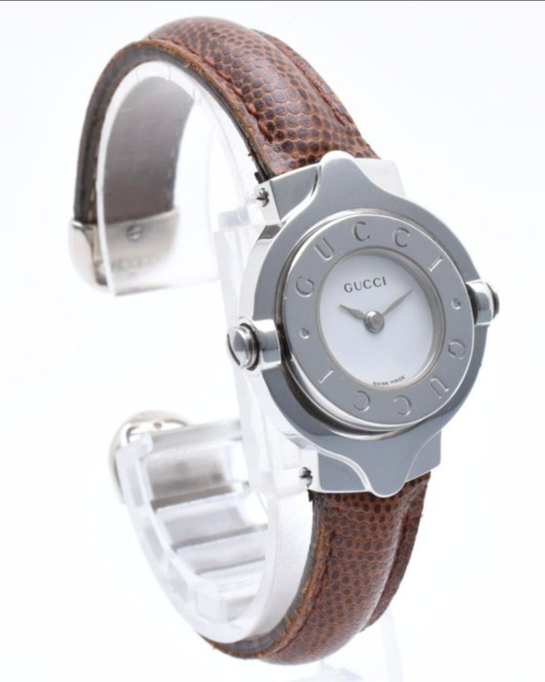 Gucci Brown leather StrapWatch flip Face 6600L