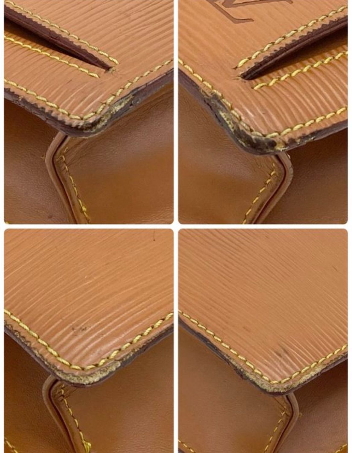 Louis Vuitton Cognac brown Serie Dragonne Epi leather Clutch bag 