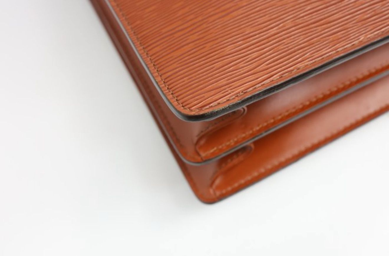 Louis Vuitton Cognac brown Epi Leather Serviette Conseiller  business