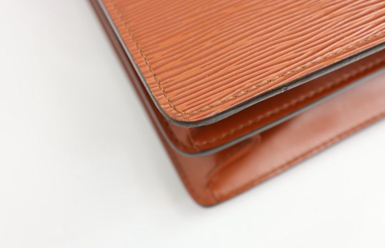 Louis Vuitton Cognac brown Epi Leather Serviette Conseiller  business