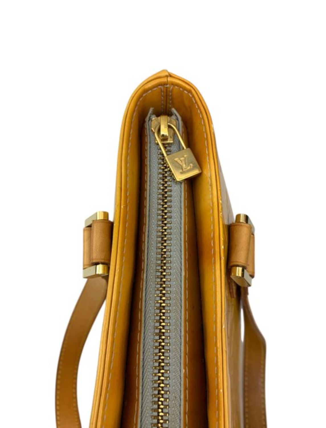 Louis Vuitton Yellow Houston Vernis Leather Tote