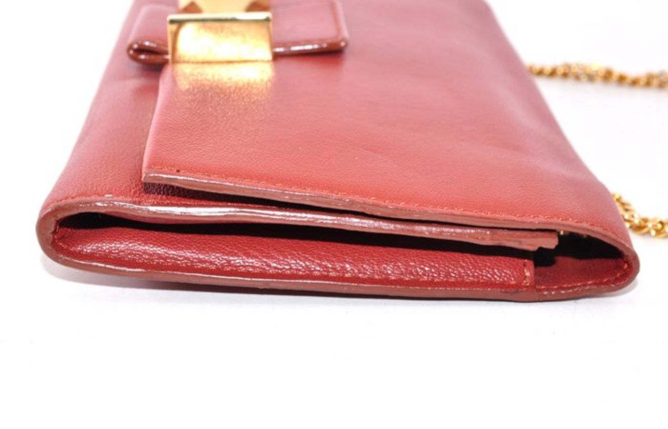 Chloé Red Leather Wallet on chain bag