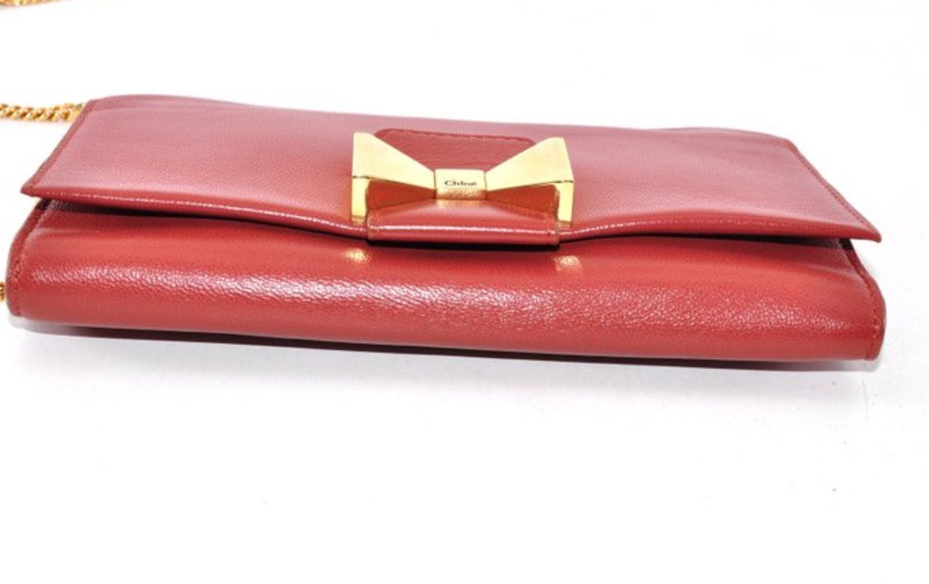 Chloé Red Leather Wallet on chain bag