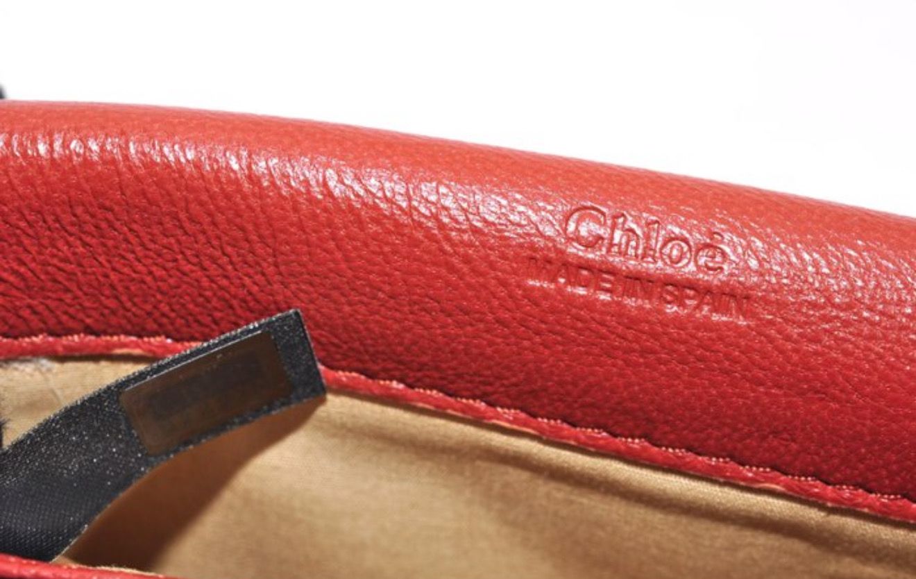 Chloé Red Leather Wallet on chain bag