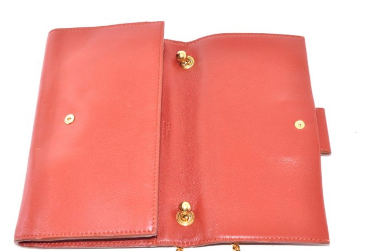 Chloé Red Leather Wallet on chain bag