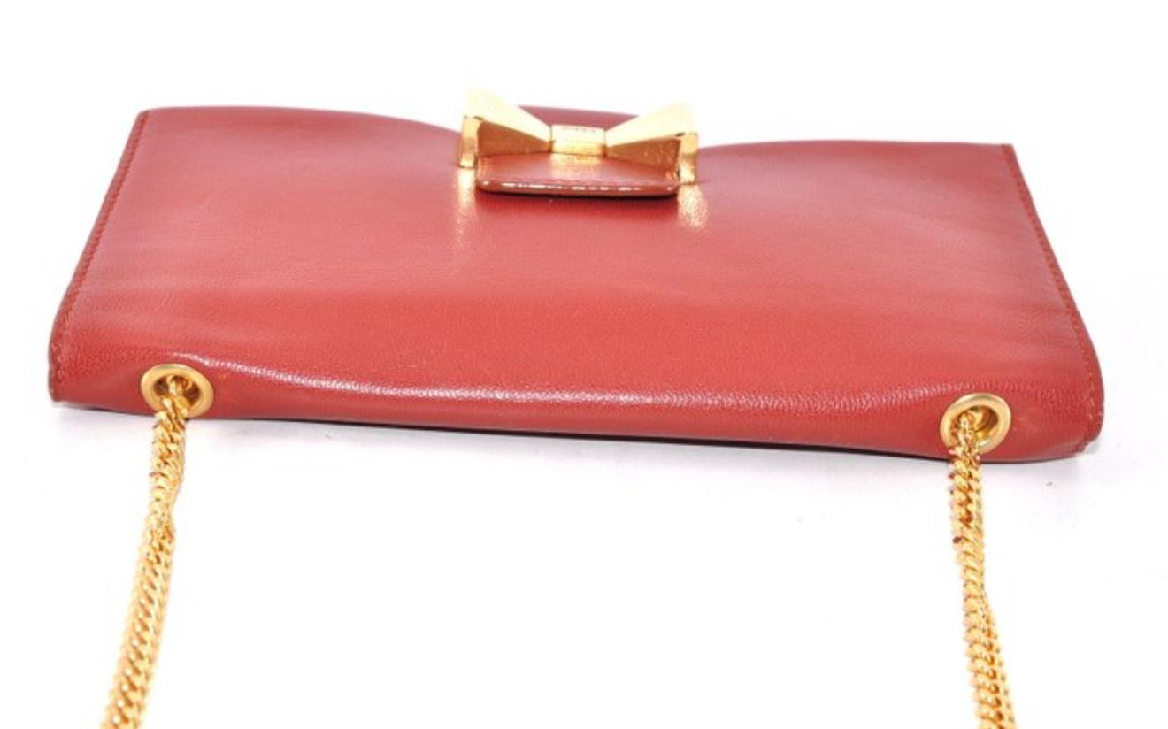 Chloé Red Leather Wallet on chain bag