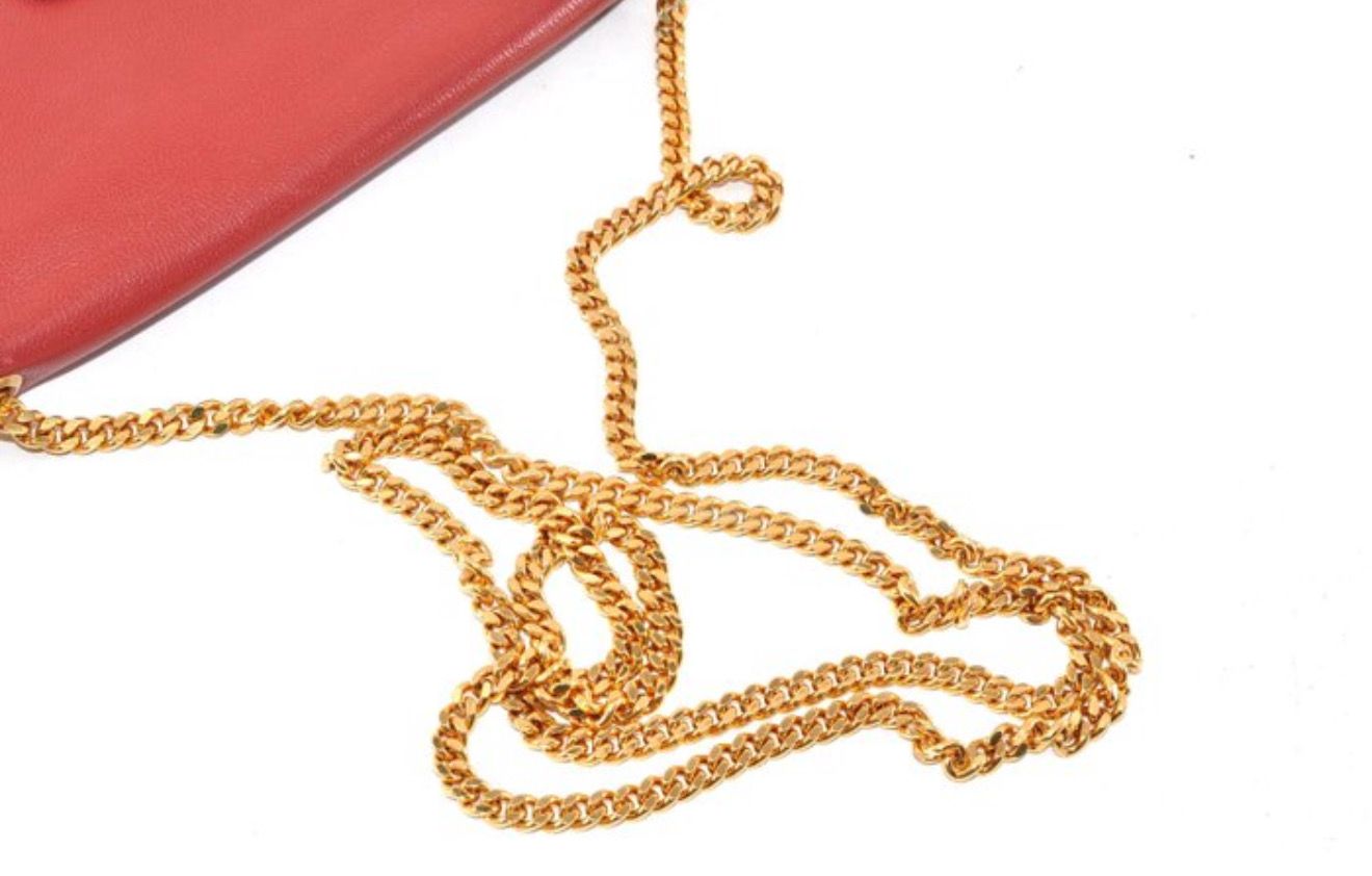 Chloé Red Leather Wallet on chain bag