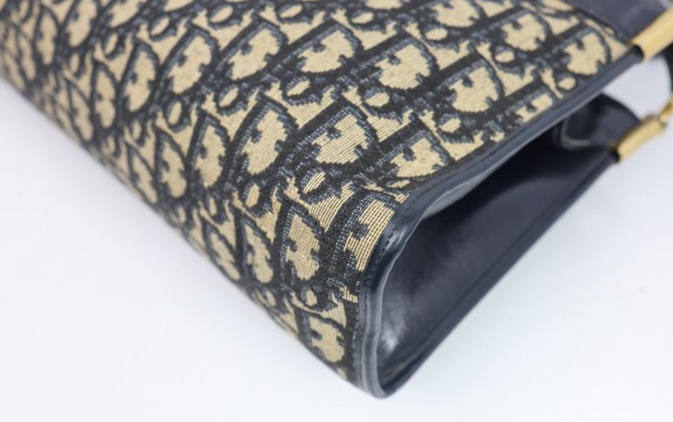 Christian Dior Blue monogram fabric / leather Lady  Handbag