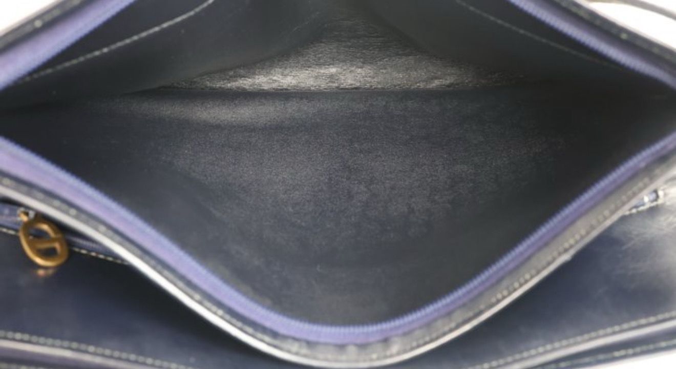 Christian Dior Blue monogram fabric / leather Lady  Handbag