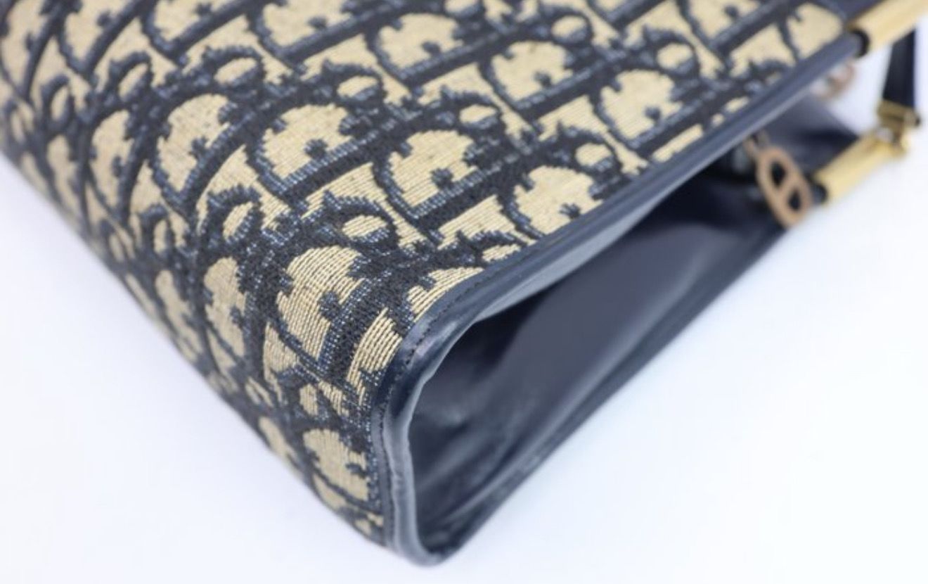 Christian Dior Blue monogram fabric / leather Lady  Handbag