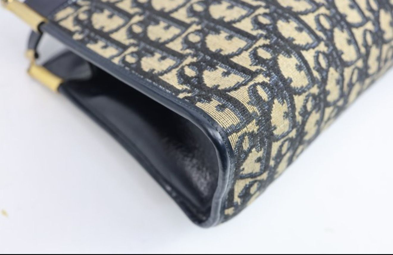 Christian Dior Blue monogram fabric / leather Lady  Handbag