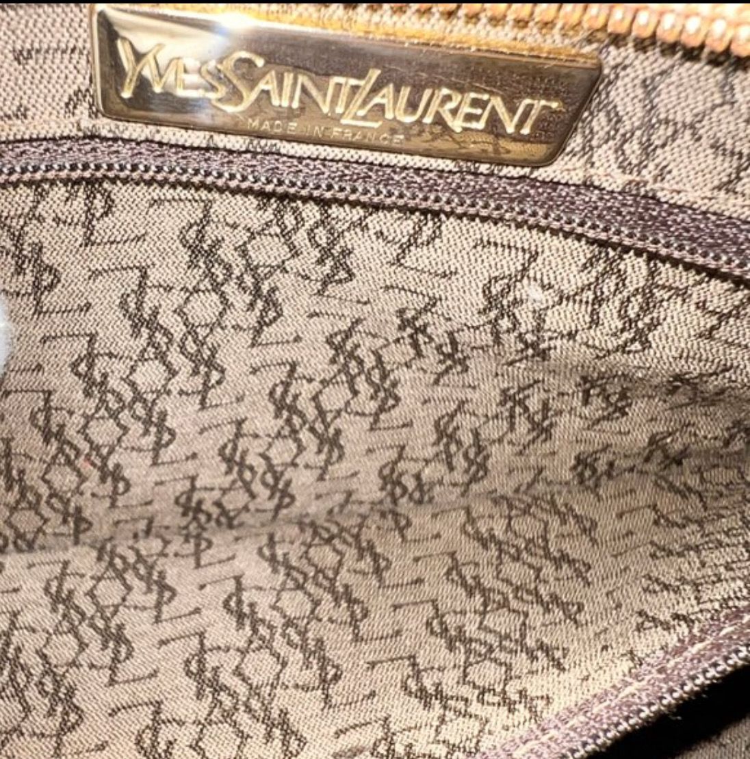 Yves Saint Laurent Khaki Clutch Bag