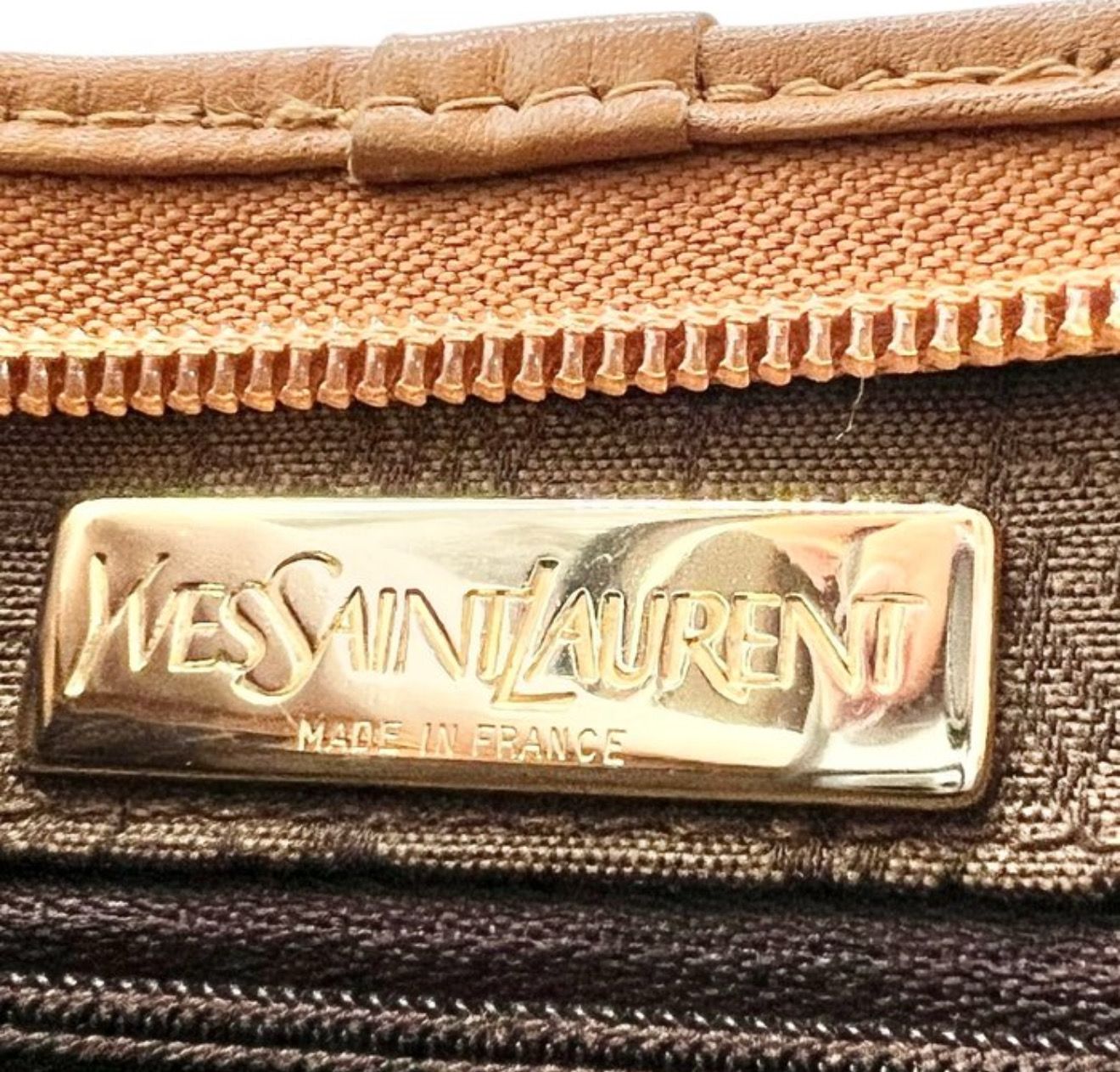 Yves Saint Laurent Khaki Clutch Bag
