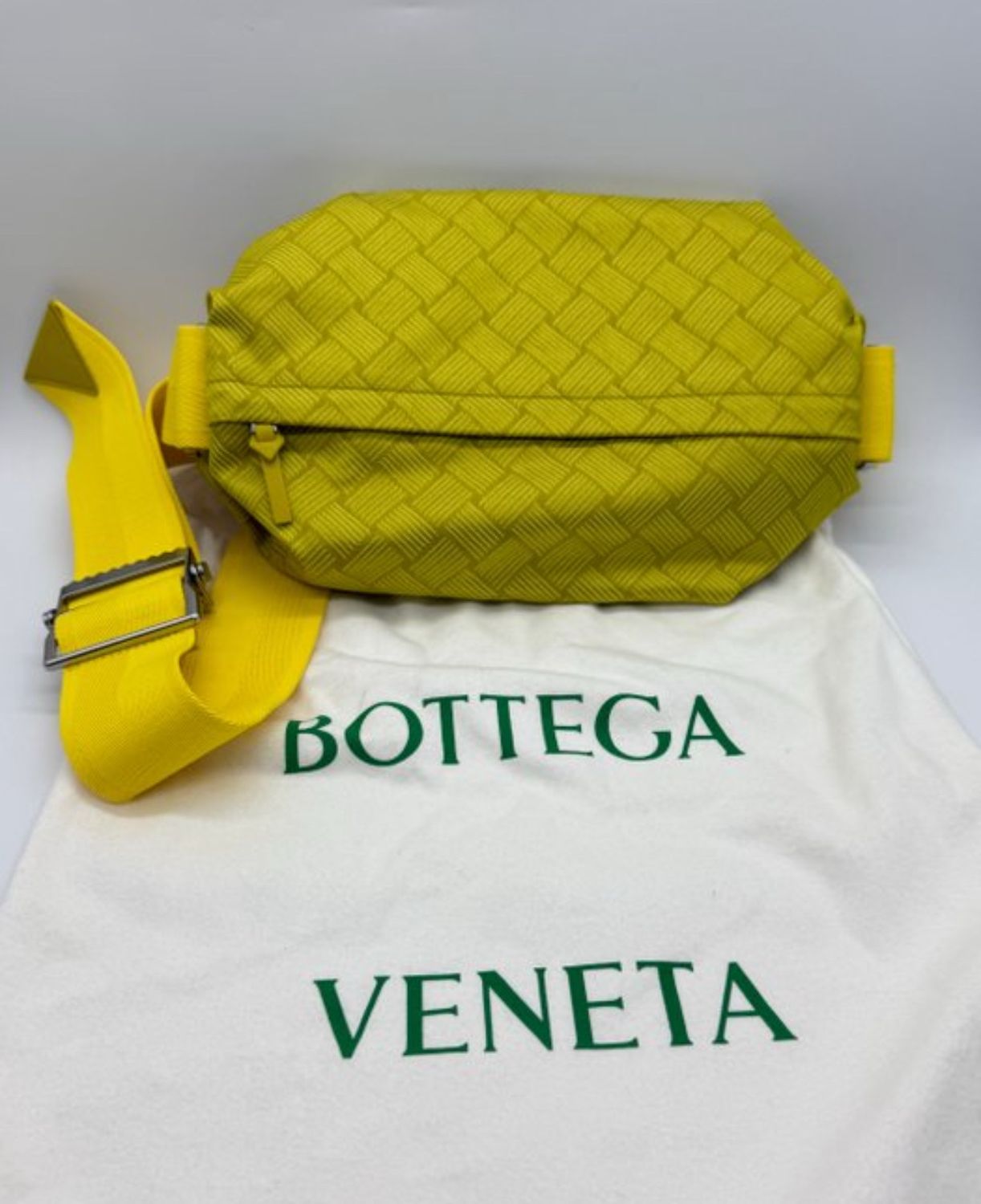 Bottega Veneta Yellow Canvas &amp; Leather Waist Bag – As New, Tags &amp; Dustbag – Authentic Luxury