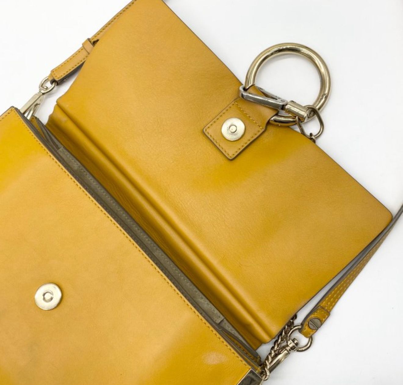 Chloé Faye Yellow Suede Leather crossbody bag