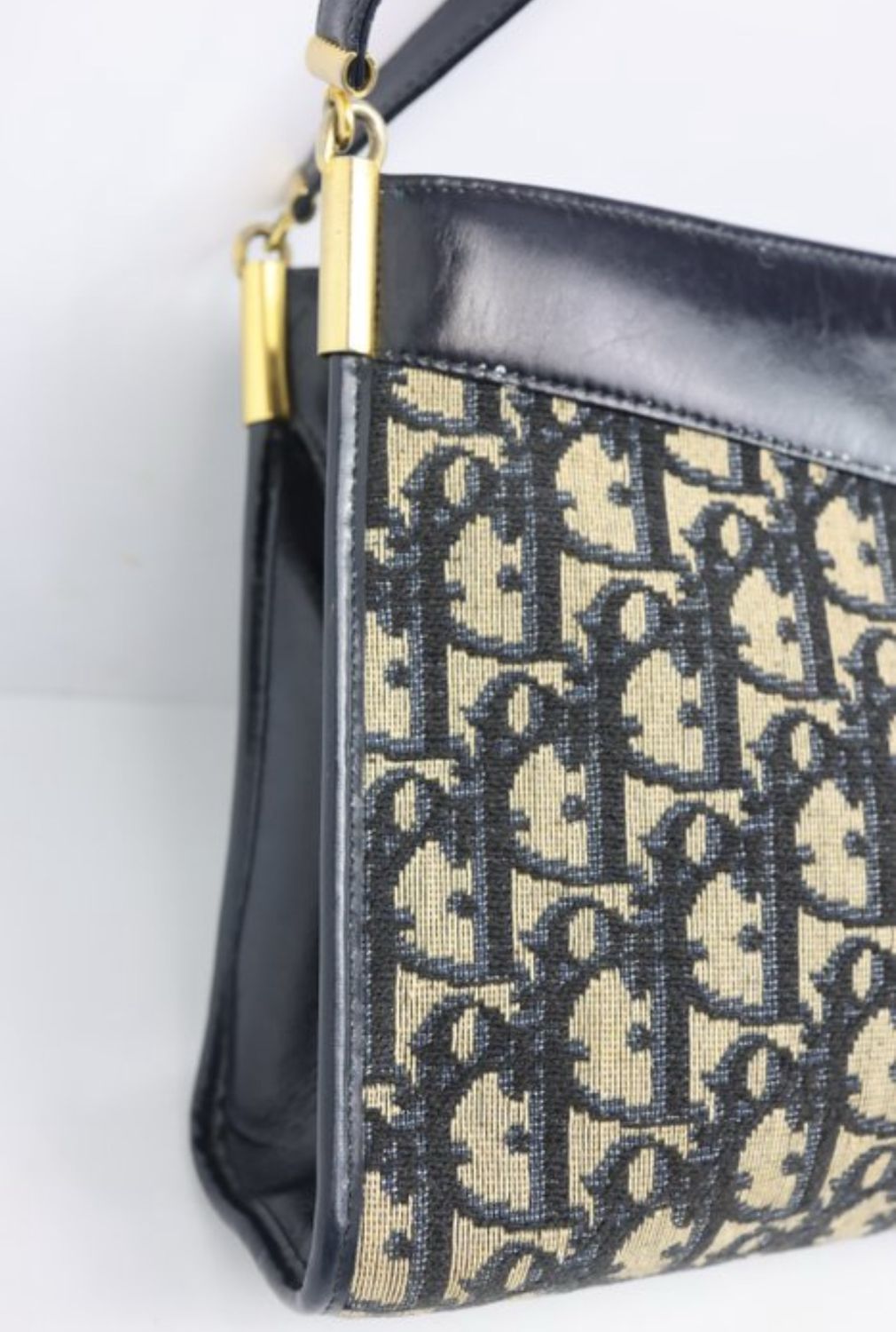 Christian Dior Blue monogram fabric / leather Lady  Handbag