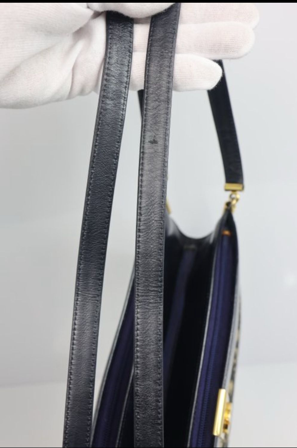 Christian Dior Blue monogram fabric / leather Lady  Handbag