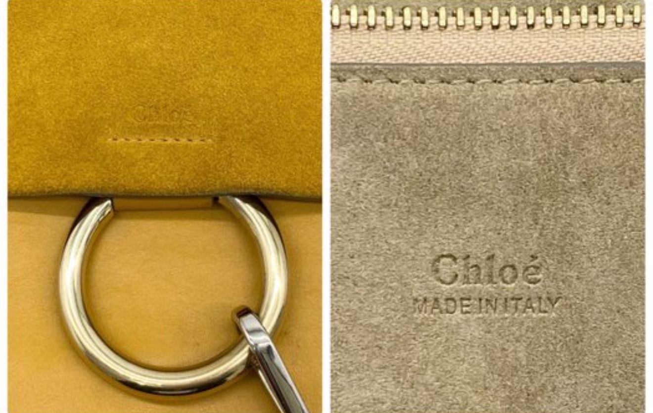 Chloé Faye Yellow Suede Leather crossbody bag