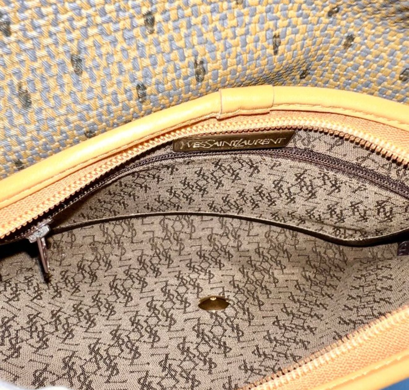 Yves Saint Laurent Khaki Clutch Bag