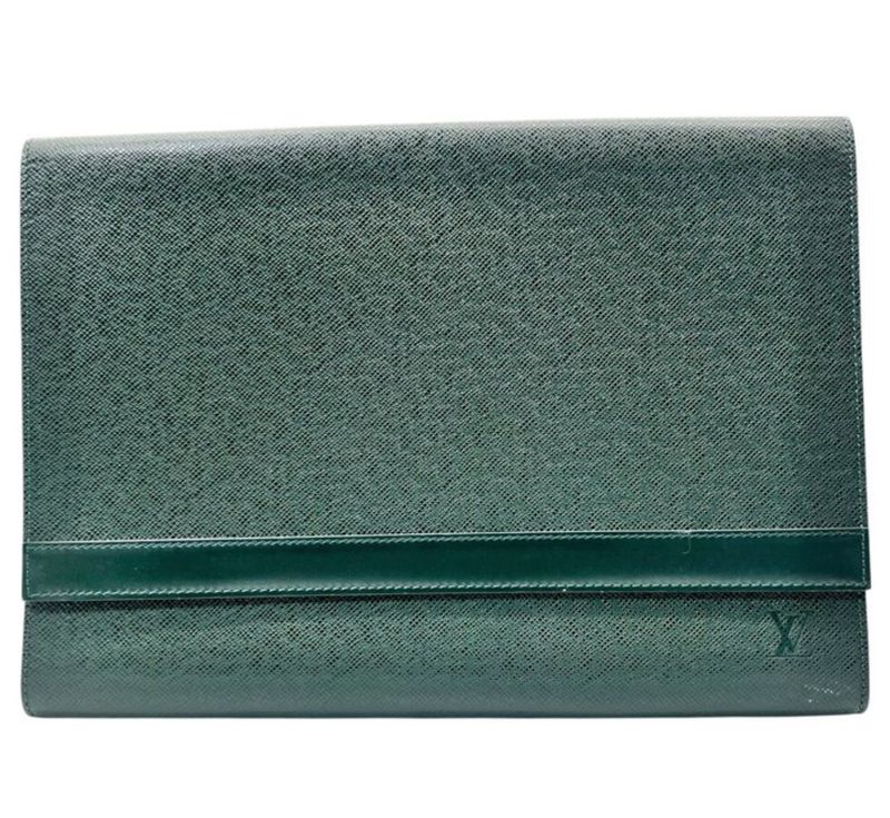 Louis Vuitton Green Taiga Volga Clutch / organizer