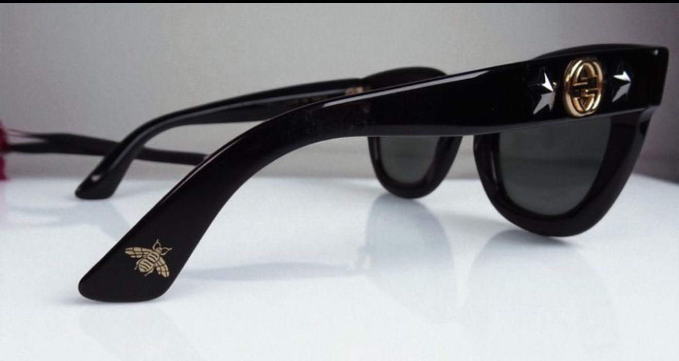 Gucci Black Sunglasses with Gold Accents