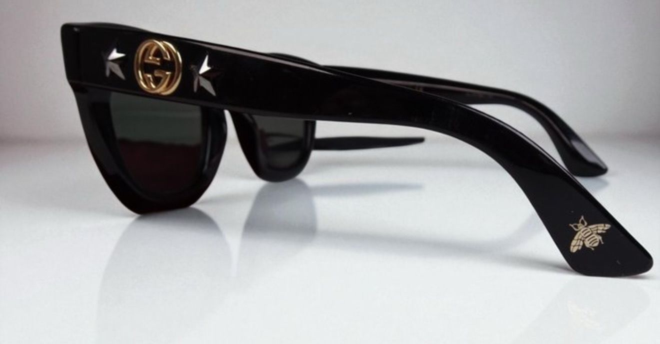 Gucci Black Sunglasses with Gold Accents