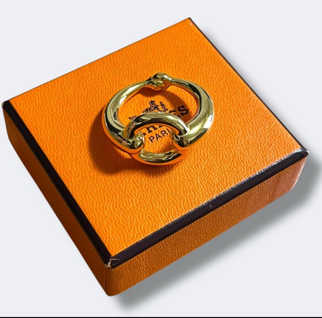 Hermès Gold plated “Mors” Scarf Ring