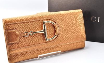  Gucci Gold Horsebit  long Wallet