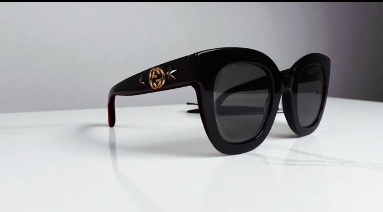 Gucci Black Sunglasses with Gold Accents
