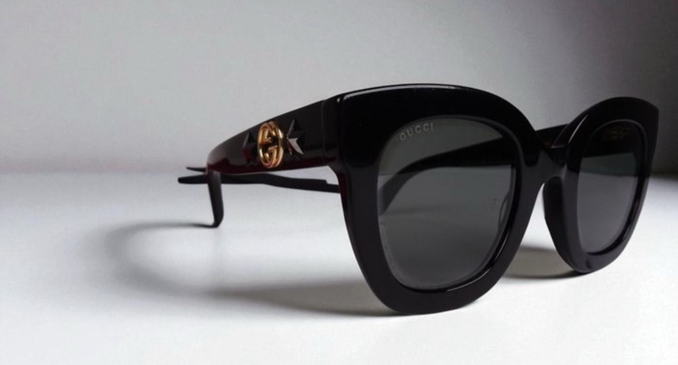 Gucci Black Sunglasses with Gold Accents