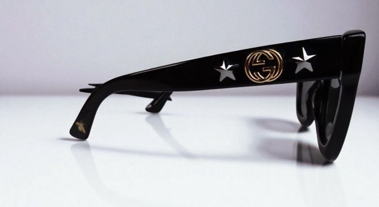 Gucci Black Sunglasses with Gold Accents