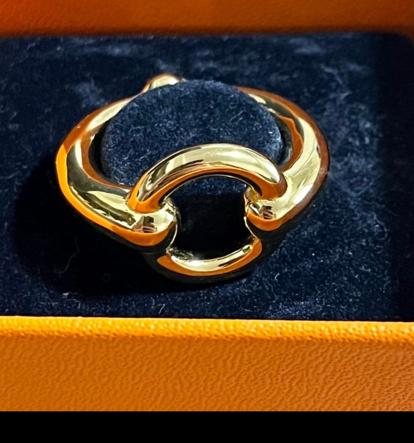 Hermès Gold plated “Mors” Scarf Ring