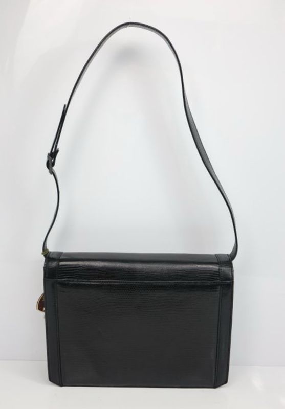 Yves Saint Laurent Black leather Y Logo shoulder bag
