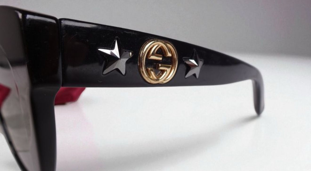Gucci Black Sunglasses with Gold Accents