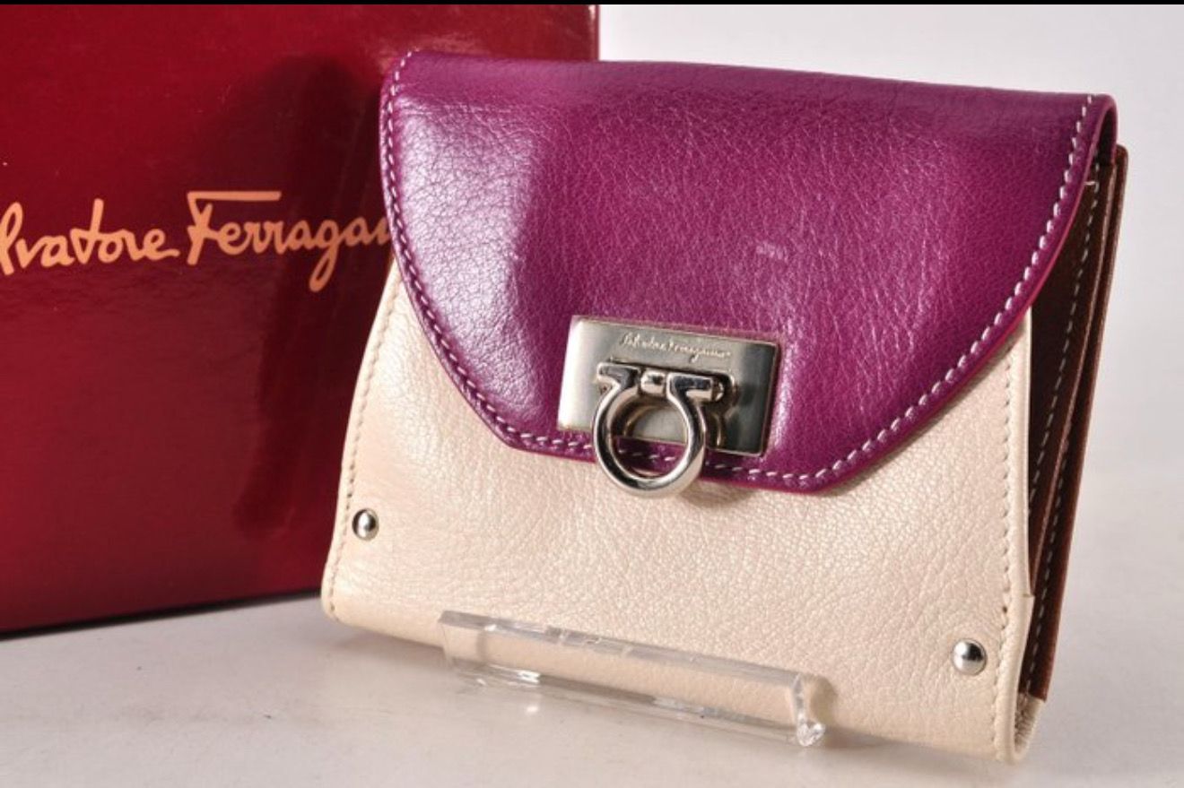 Salvatore Ferragamo Pink/Cream leather Wallet