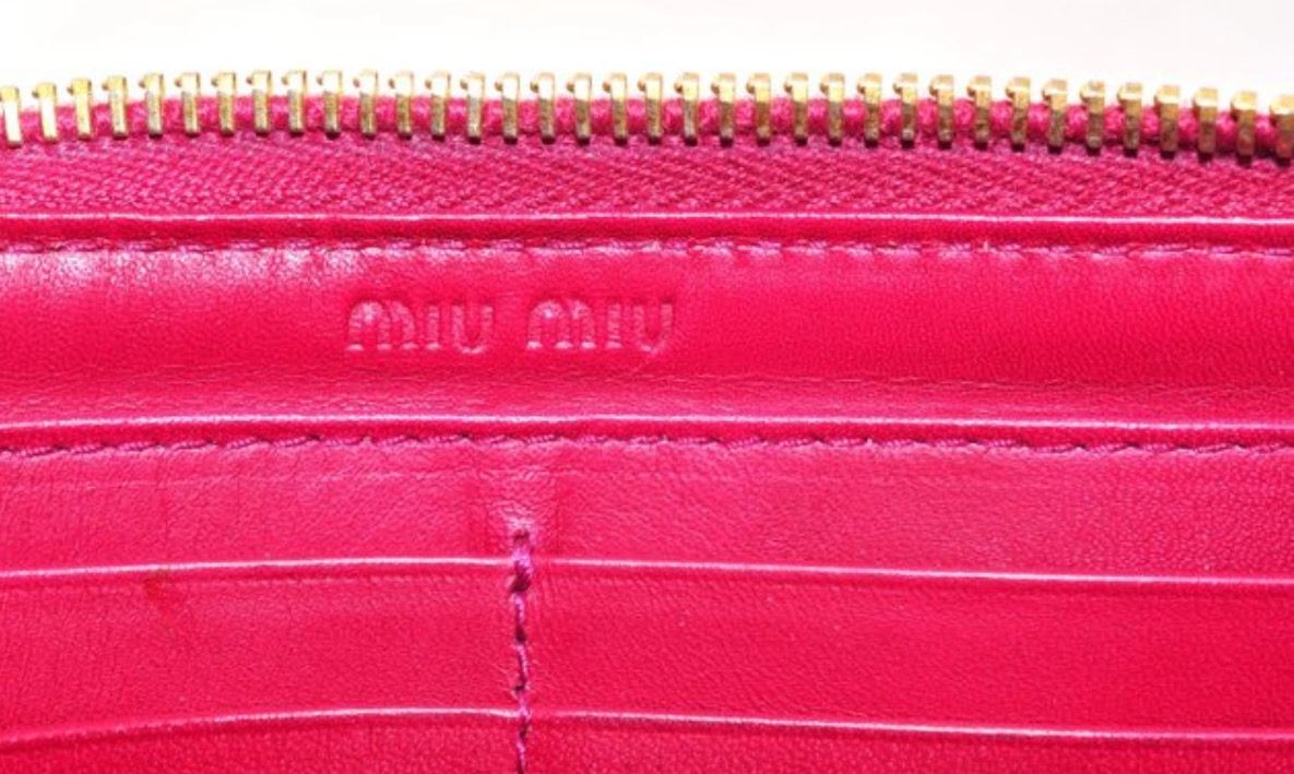 Miu Miu Pink leather Zip-Around Wallet 